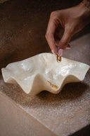 Holy water font in pearly resin
