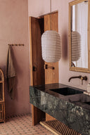 Wabi Sabi linen pendant light - Lantern