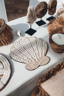 Coquillage décoratif en coquillages et perles de bois