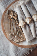 Rond de serviette en laiton coquillage