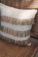 Housse de coussin Boho en coton et raphia