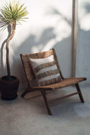 Housse de coussin Boho en coton et raphia