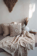 Housse de coussin en lin et coquillages Indah