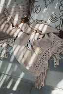 Plaid en coton et macramé bohème Bali