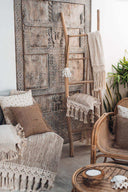 Plaid en coton et macramé bohème Bali