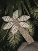 Boho chic palm tree in pearls and shells