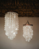 Large Capiz mother-of-pearl pendant chandelier