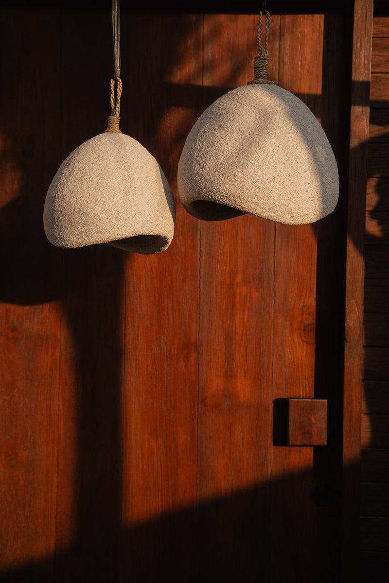 Suspension artisanale sablée Ivoire