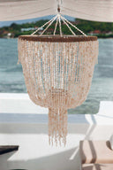 Balinese chandelier Medusa suspension in shells