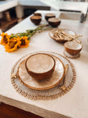 Assiette Boho teck et nacre - Ki Decoration