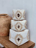 Offering box Bali white Wajik ethnic pattern