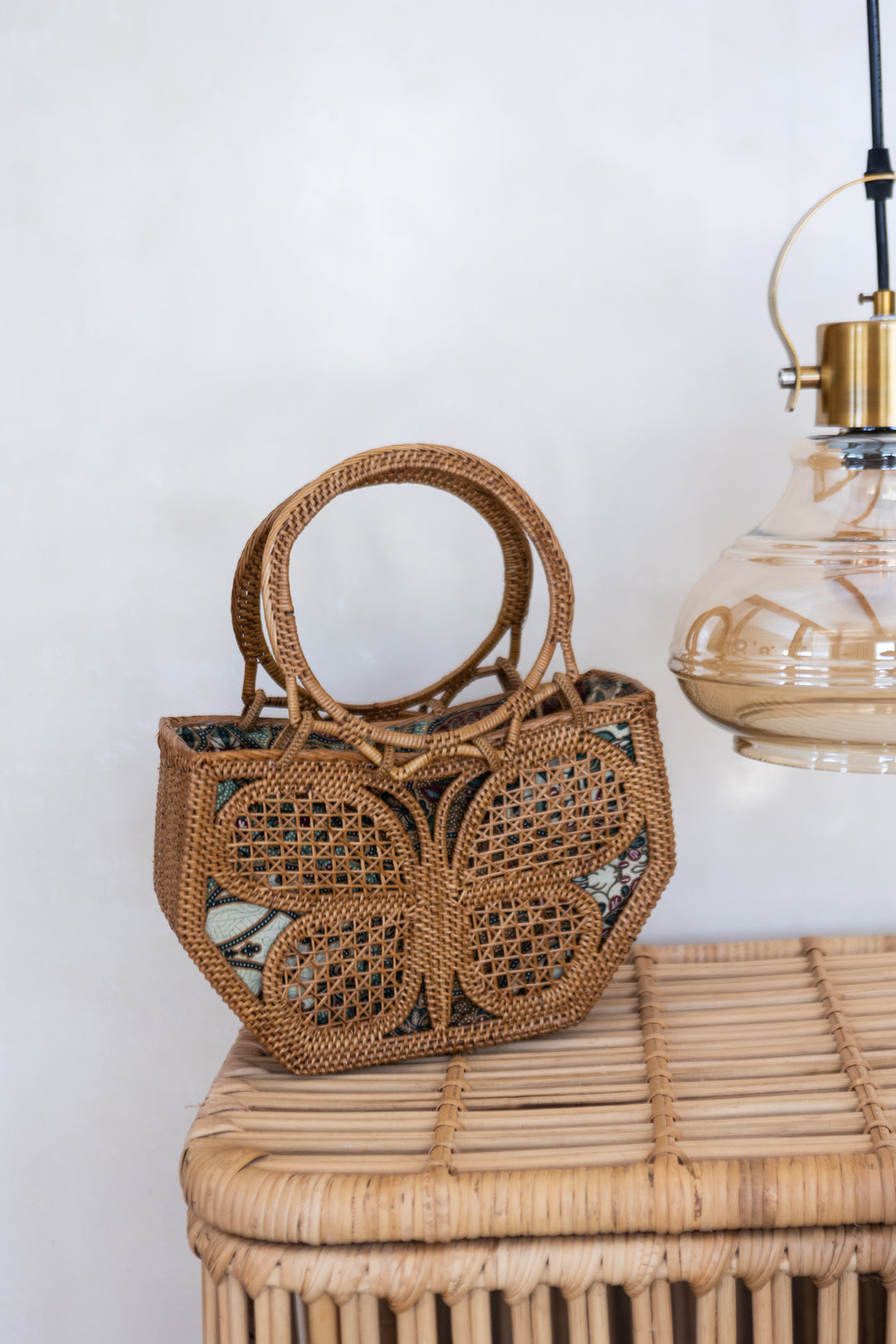 Small "butterfly" rattan bag
