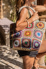 Colorful wicker bag