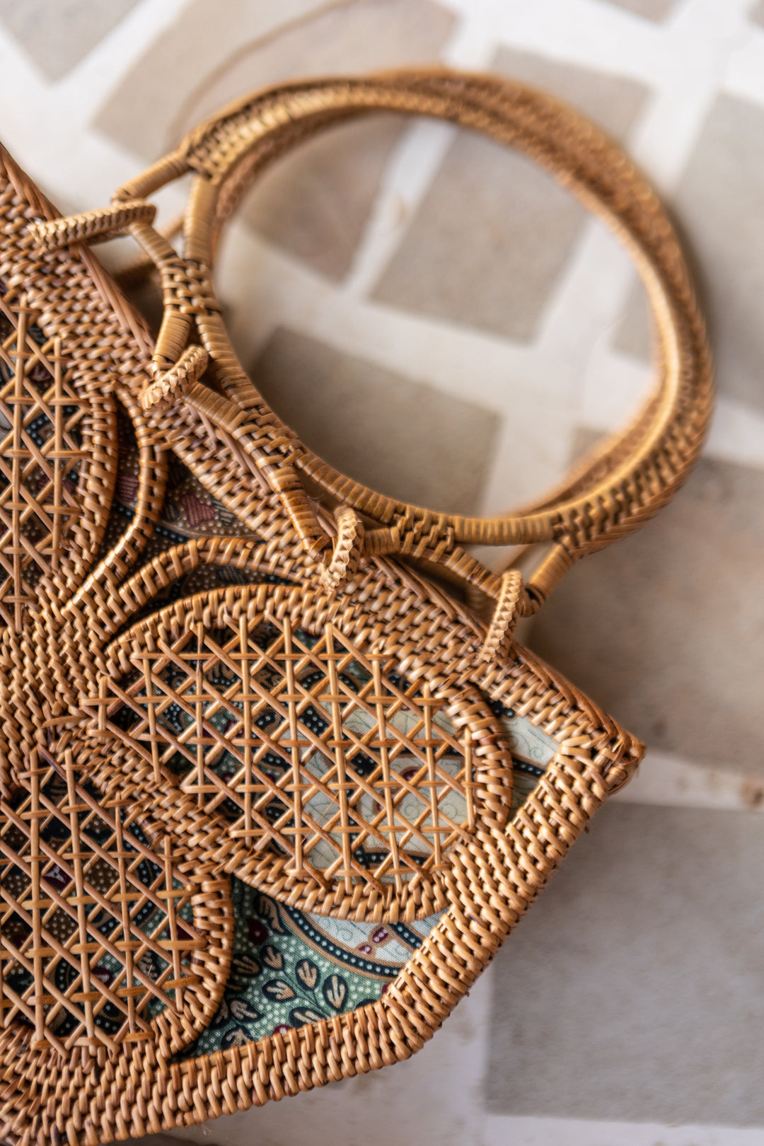 Small "butterfly" rattan bag
