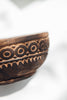 Wabi sabi engraved wooden bowl