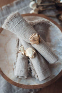 Rond de serviette en laiton coquillage