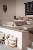 Housse de coussin Boho en coton et raphia
