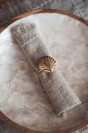 Rond de serviette en laiton coquillage