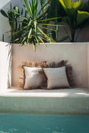 Housse de coussin Tropis en coton et raphia