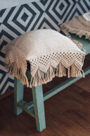 Housse de coussin Boho en coton et macramé