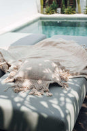 Housse de coussin Boho en coton et macramé