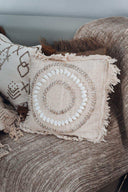 Housse de coussin Gili en coton et coquillages