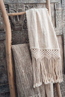 Plaid en coton et macramé bohème Bali