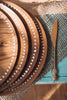 Bohemian plate in teak and mother-of-pearl