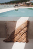 Bohemian cushion cover in cotton raffia and shells
