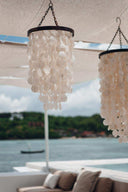 Lustre suspension en nacre Capiz