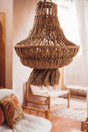 Lustre suspension bohème en jute